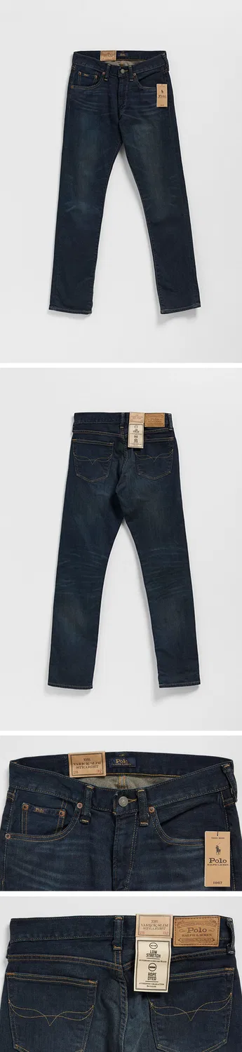 Мужские джинсы slim straight синие от Polo Ralph Lauren — фото 3