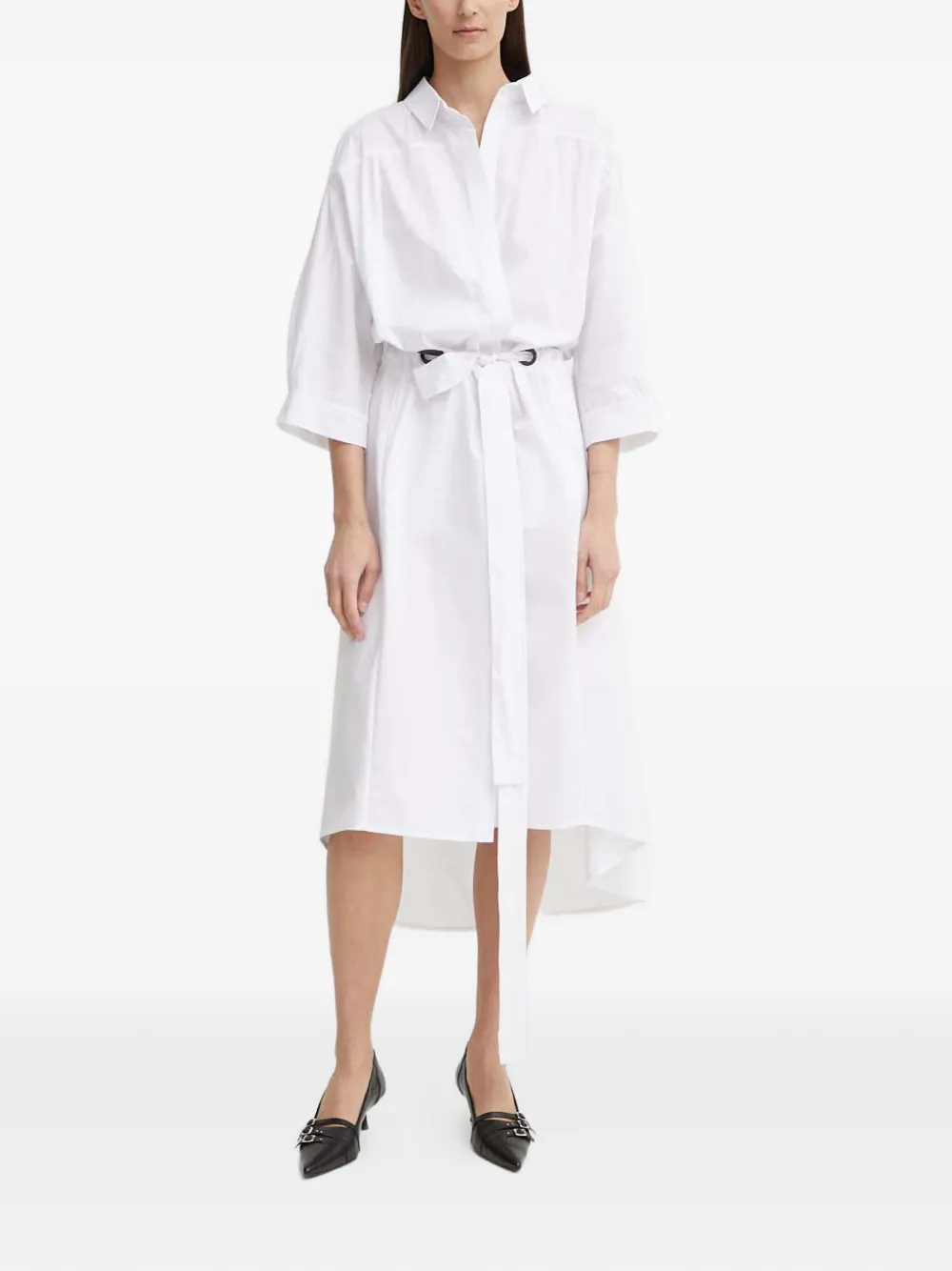 

Платье-рубашка с поясом Mmc Studio, белый