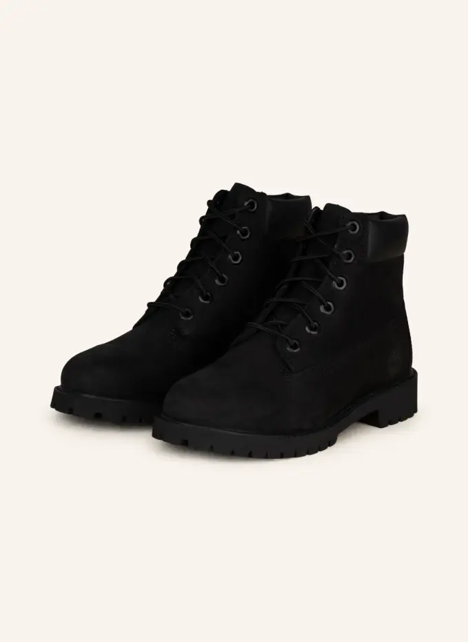Ботинки детские Timberland на шнуровке, черный