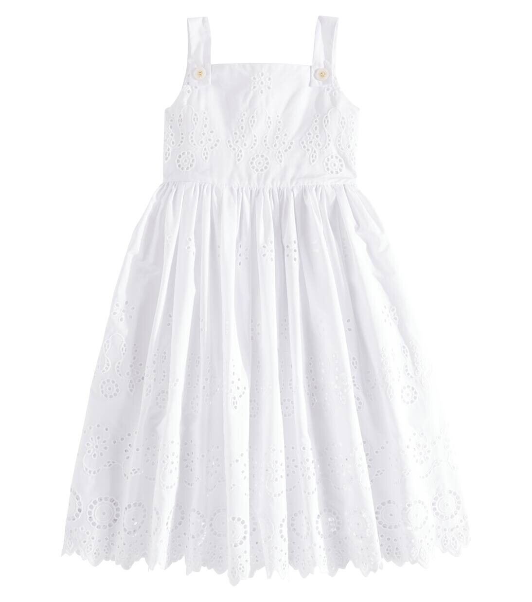 

Платье из хлопковой смеси Dolce&Gabbana Kids, цвет bianco ottico