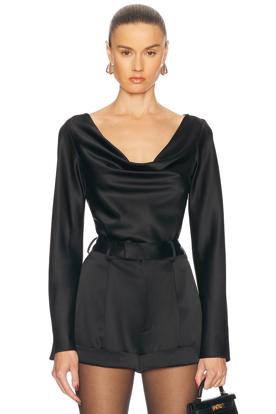 

Топ с драпировкой на шее Renggli, Black