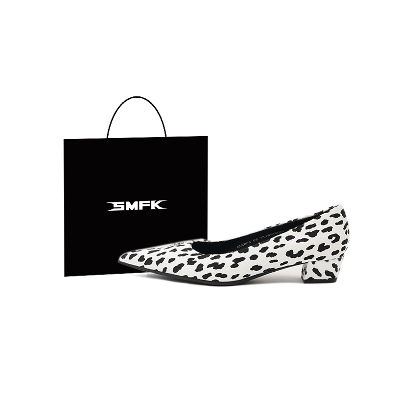 SMFK Женские туфли на платформе с леопардовым принтом белые, цвет White Leopard Print
