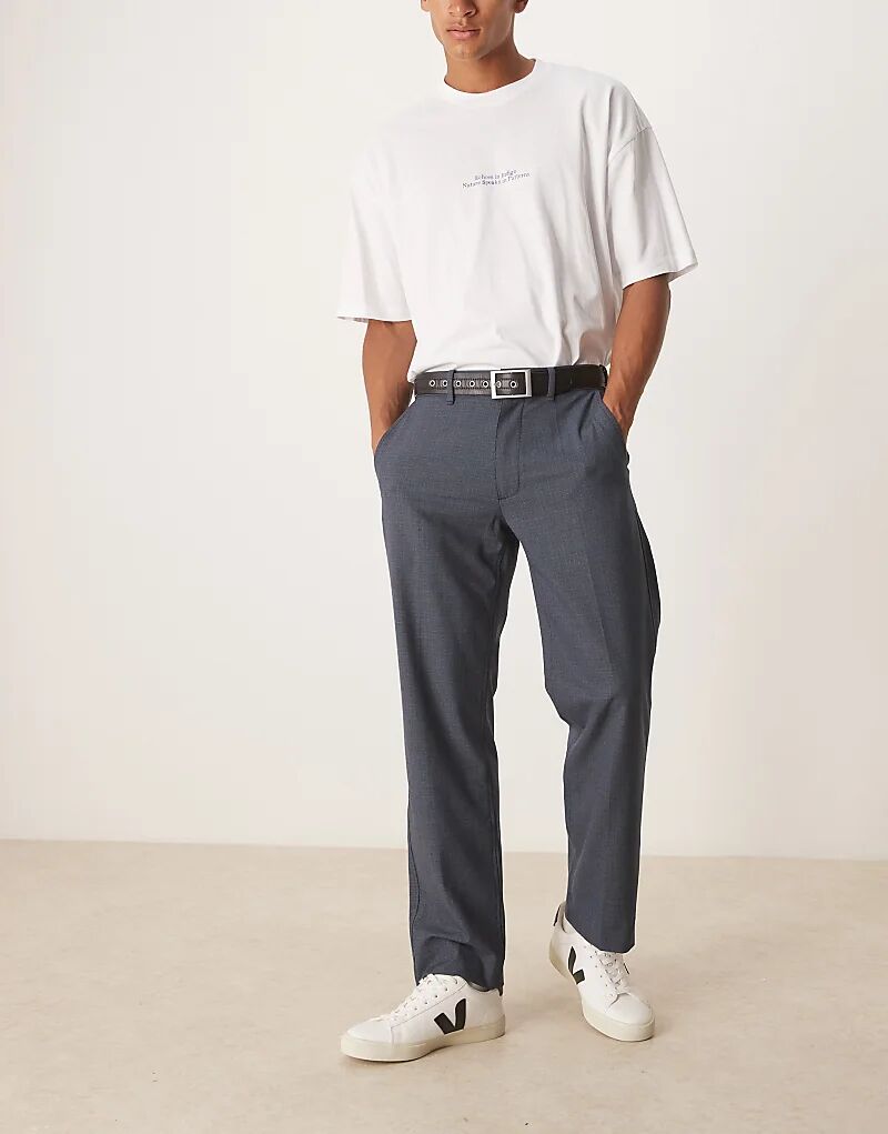 

Прямые свободные брюки Abercrombie & Fitch в тёмно-синюю клетку