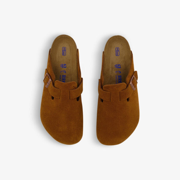Сабо из замши и кожи с тисненым логотипом Boston Birkenstock, цвет mink — фото 2