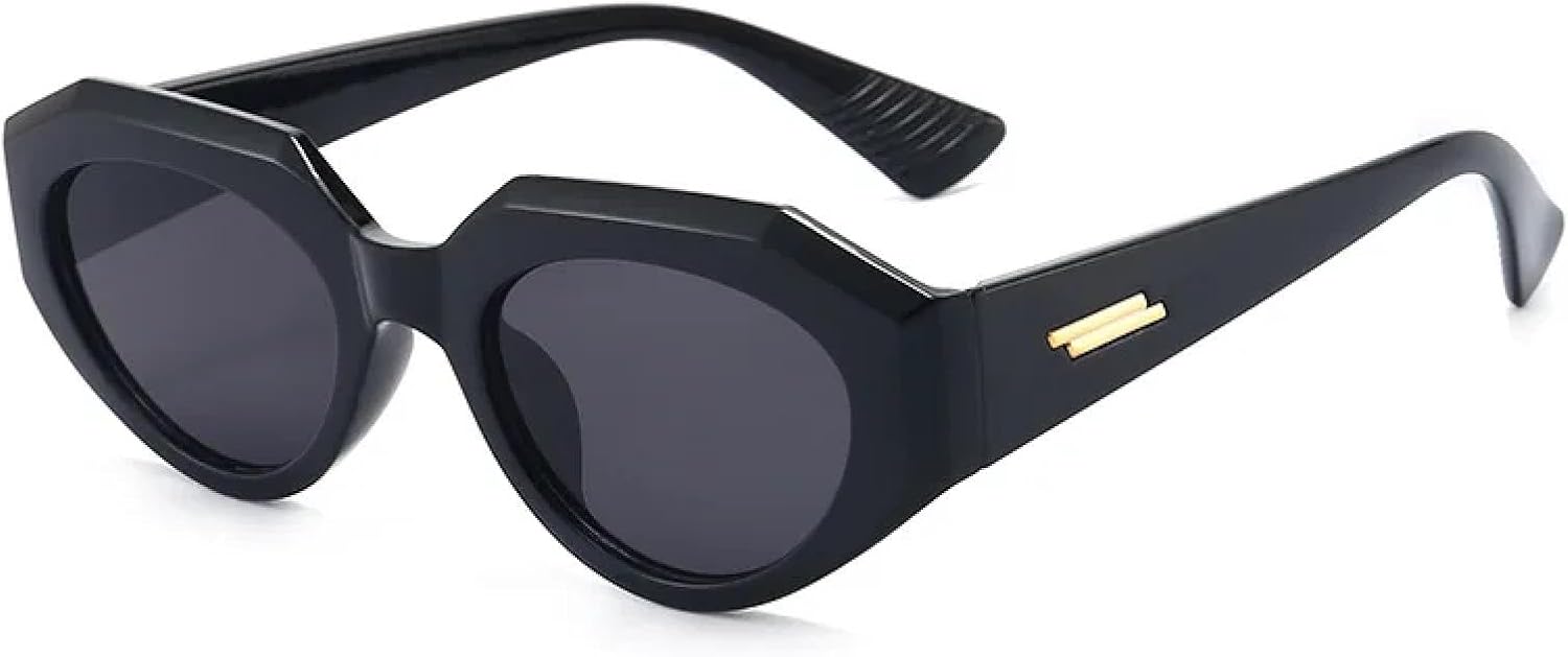 

Солнцезащитные очки с защитой от УФ-излучения UV400 | Панк, овальные, «кошачий глаз», в стиле стимпанк с леопардовым принтом | Для женщин и мужчин, для занятий спортом на открытом воздухе и вождения DSVIGF, Black