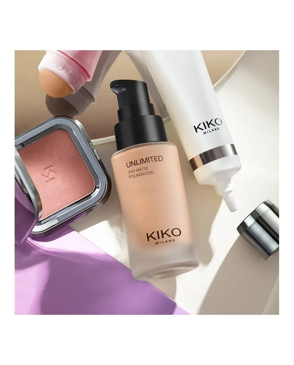 Матовая и жидкая основа для макияжа с длительностью до 24 часов Unlimited 24H Matte Foundation Kiko Milano, 3.5 Ng Neutral Gold — фото 4