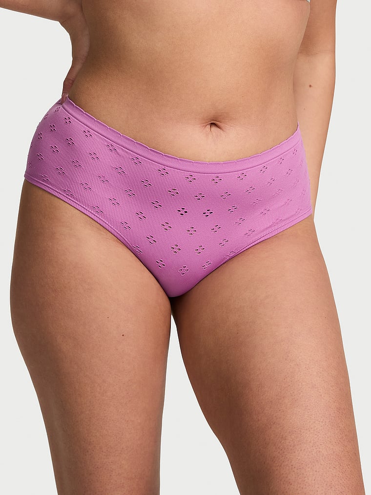 

Бесшовные трусики-хипхаггеры с люверсами Seamless, eyelet cosmo pink