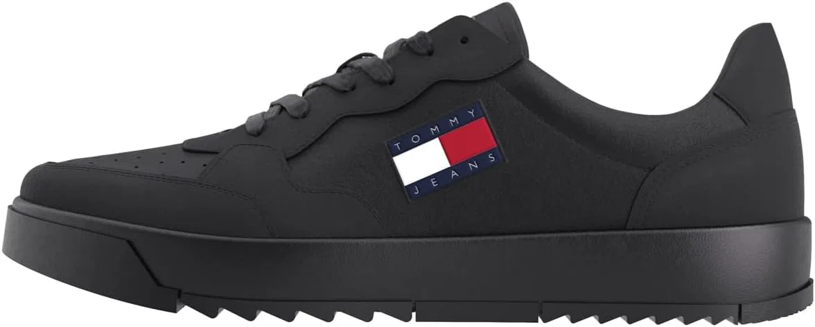 Мужские кроссовки Tommy Jeans Cupsole в стиле ретро, базовая модель, Black