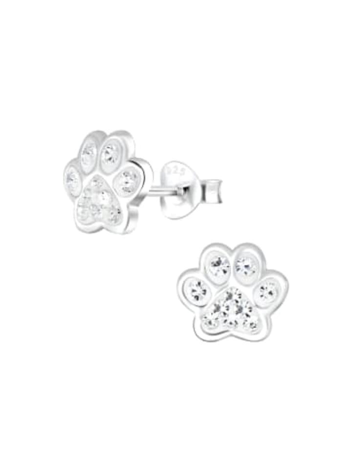 

Alexander York Серьги в виде отпечатков лап, белые серьги-гвоздики из серебра 925 пробы