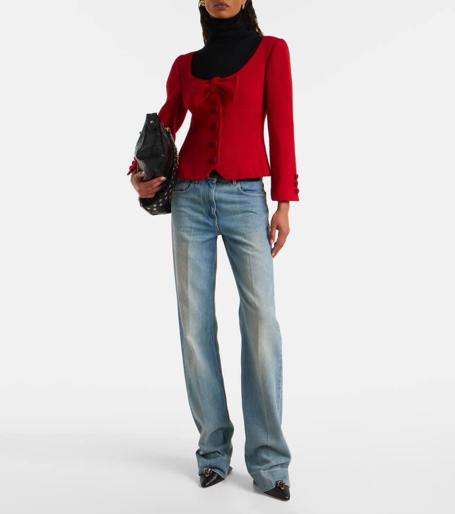 Джинсы с низкой посадкой и широкими штанинами Valentino, Medium Blue Denim — фото 2