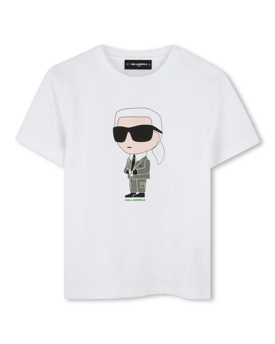 

Футболка для мальчика из хлопка с короткими рукавами Karl Lagerfeld Kids, белый