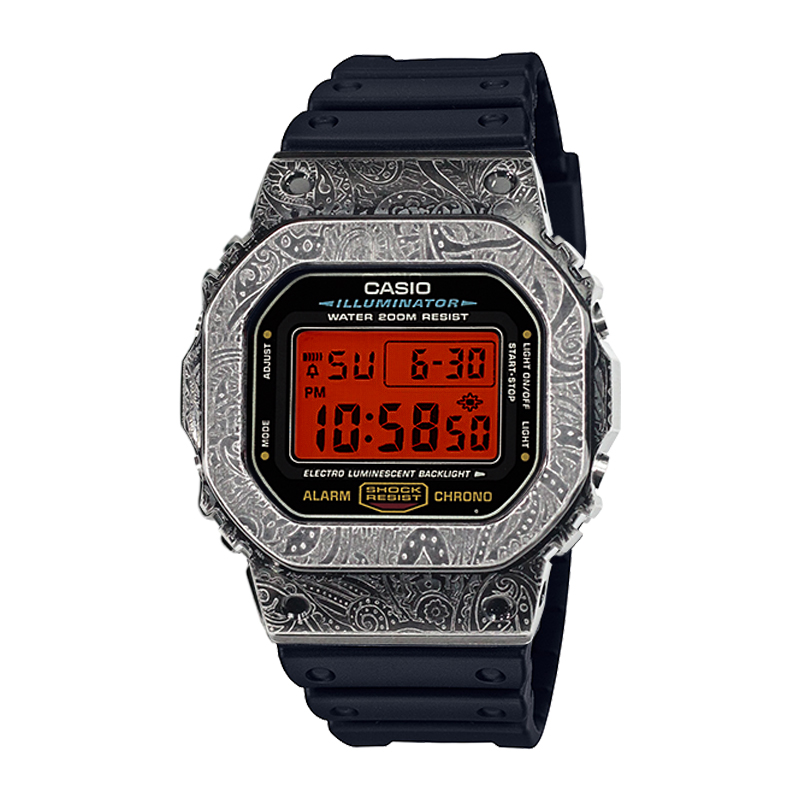 

CASIO Ретрофит серия электронный механизм ремешок из смолы часы унисекс красный циферблат