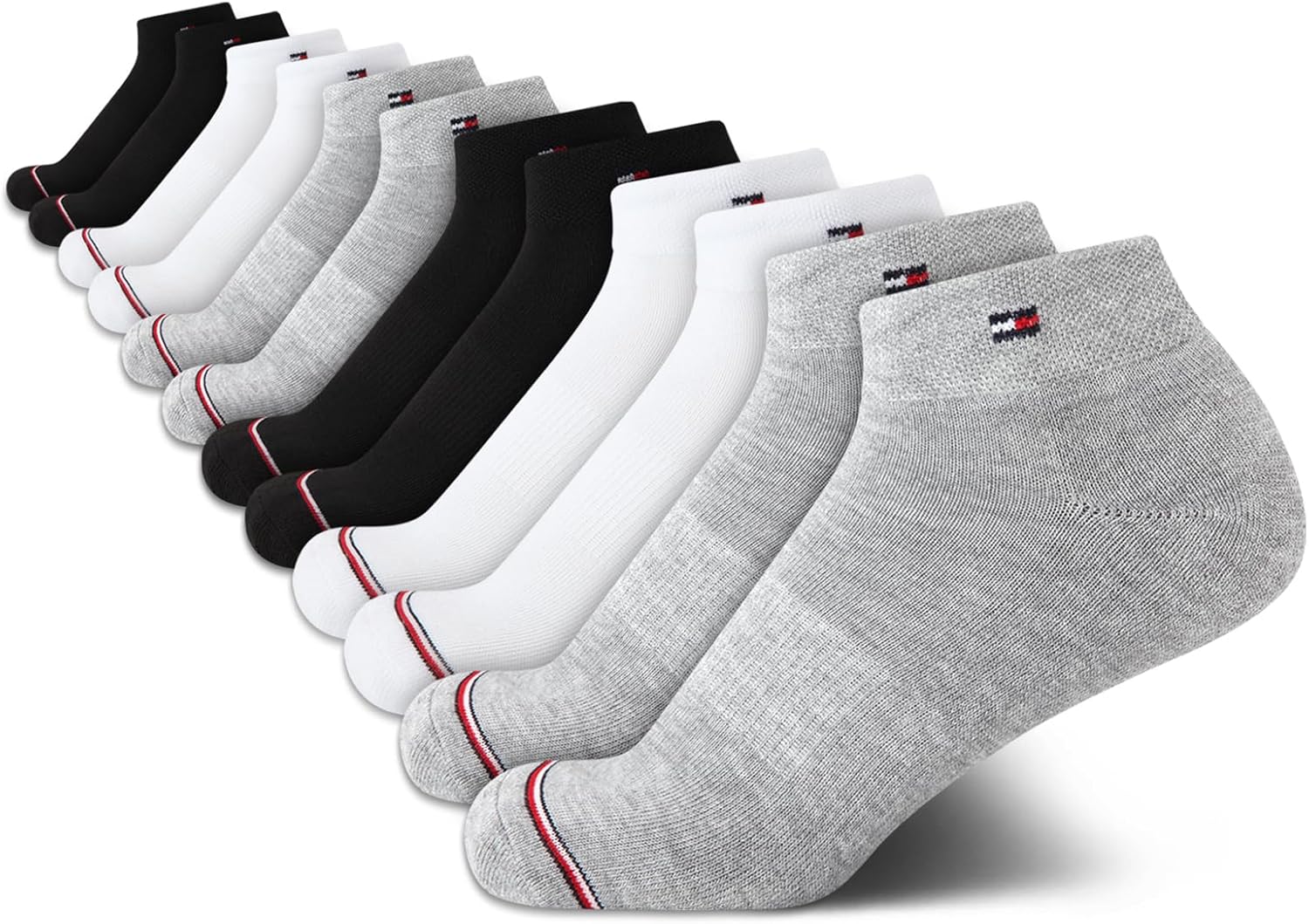 

Женские носки Tommy Hilfiger Quarter - 12 пар спортивных носков с мягкой подошвой и поддержкой свода стопы (размеры: 4-10), Heather Grey Assorted