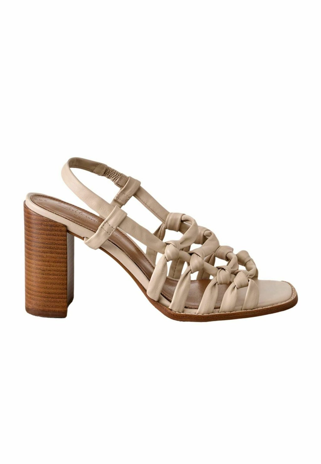 Сандалии REGULAR FIT SIGNATURE PREMIUM CAGE BLOCK HEEL - High heeled sandals Next, бежевый