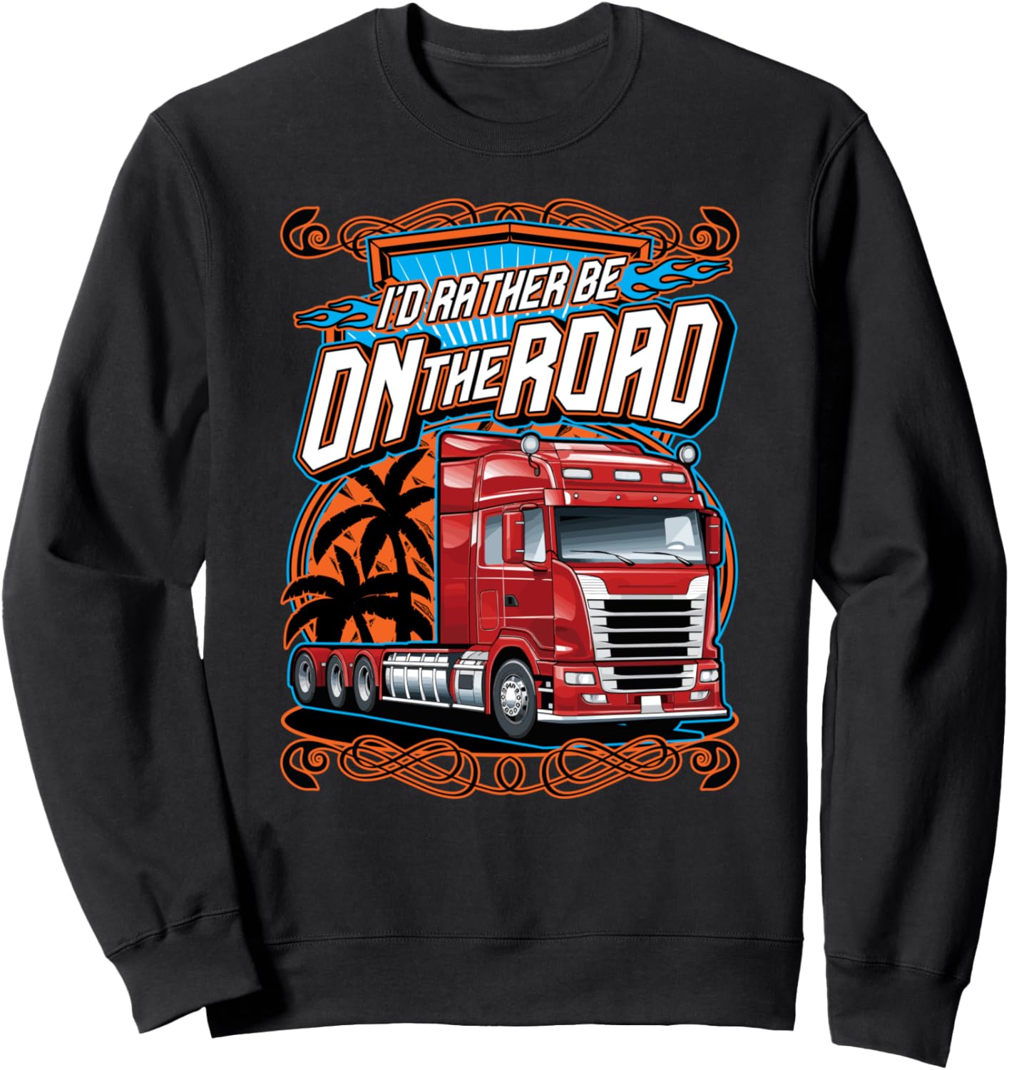 

Забавная толстовка с надписью Я бы лучше был в дороге, дальнобойщик, водитель грузовика Four1Nine Truckers Official, черный