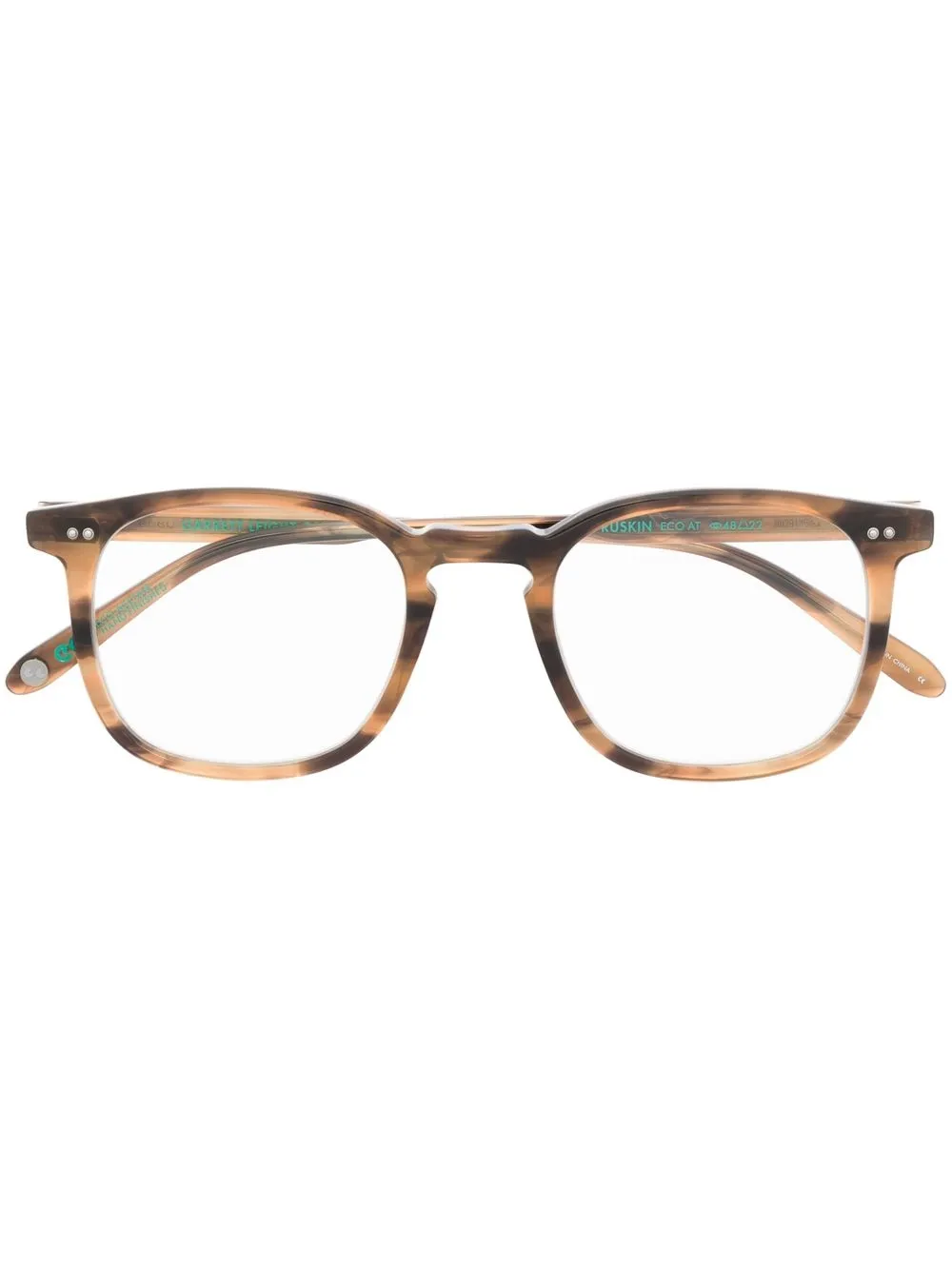 

Очки в квадратной оправе черепаховой расцветки Garrett Leight, коричневый