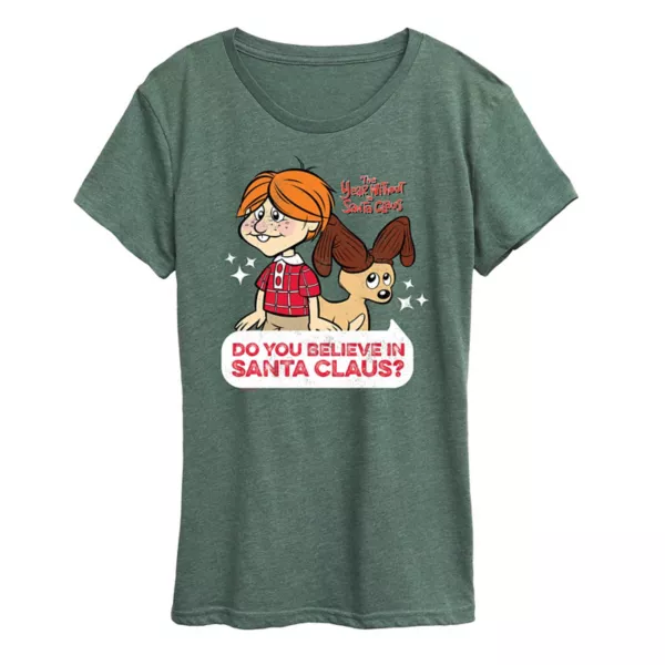 

Футболка с рисунком Санты. Год без Санта-Клауса. Верите ли вы в него Licensed Character, зеленый