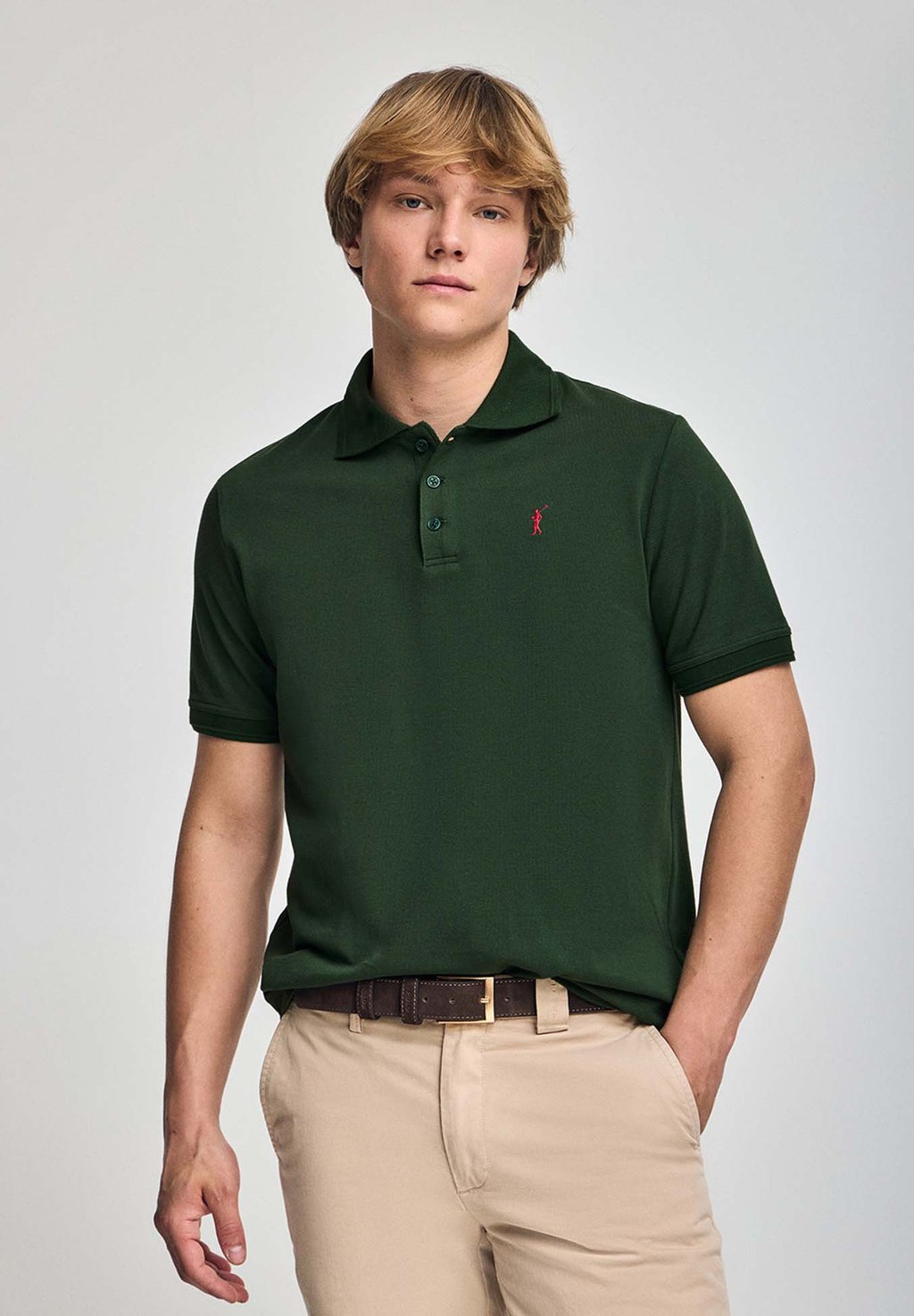 

Поло REGULAR FIT THREE BUTTONS Polo Club, темно-зеленый