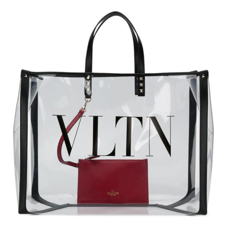 

Прозрачная женская сумка для покупок Valentino из ПВХ
