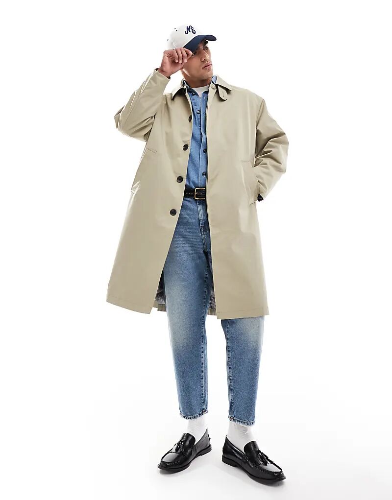 

Хлопковый тренч бежевого цвета Jack & Jones