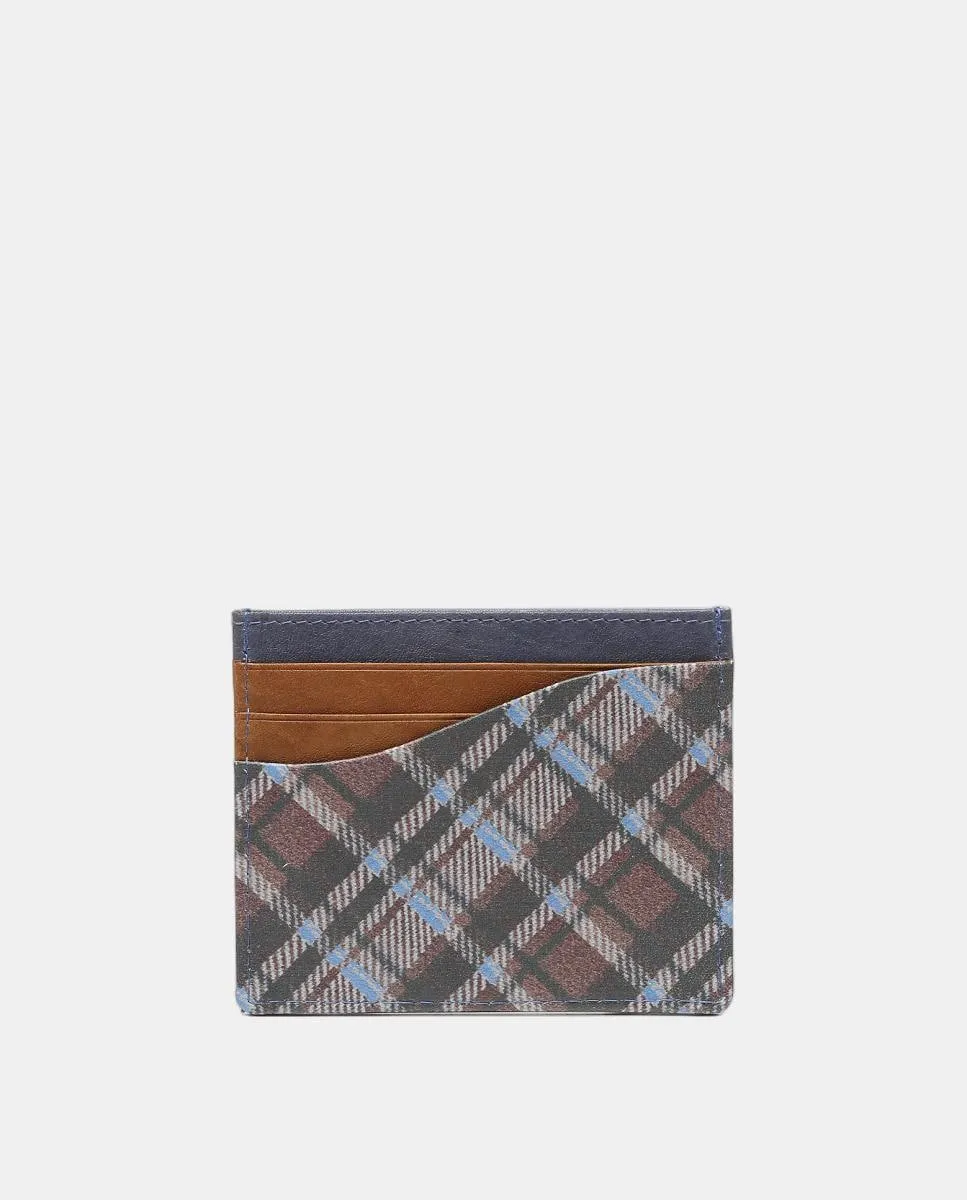 

Картхолдер Freedom из клетчатой кожи Abbacino, синий