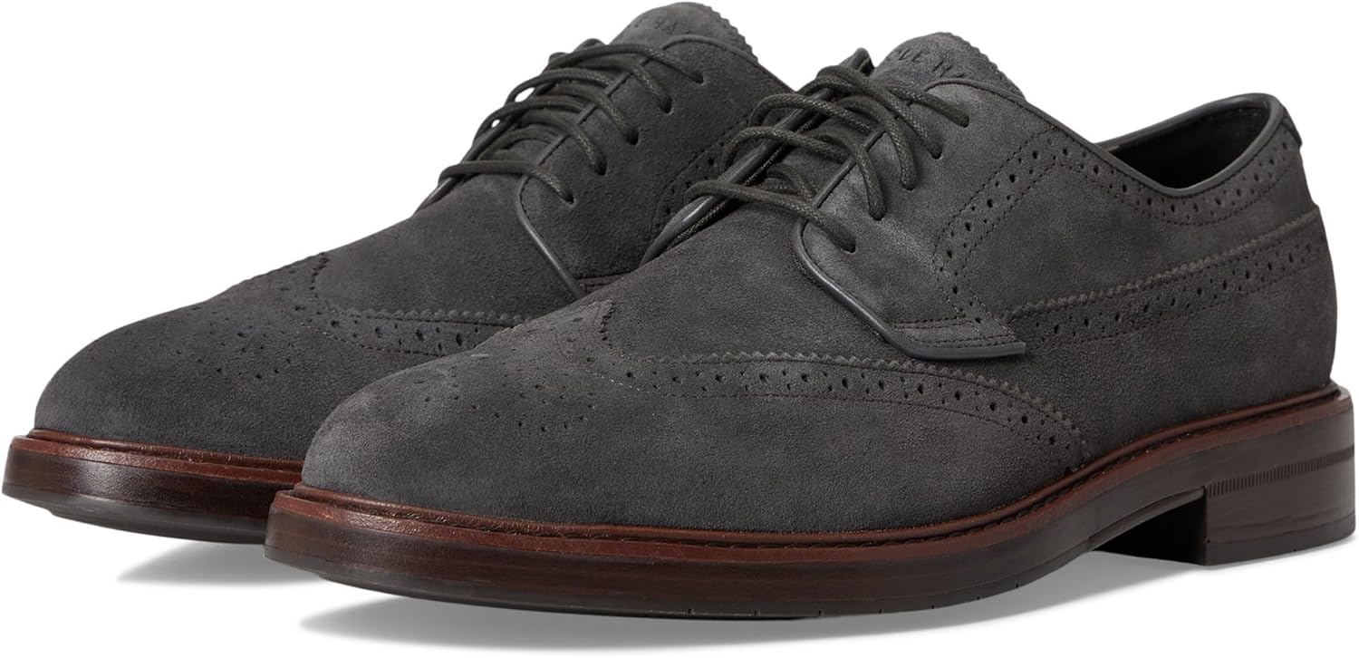 

Мужские ботинки Cole Haan Judson Grand Wingtip, Raven Suede/Dk Natural