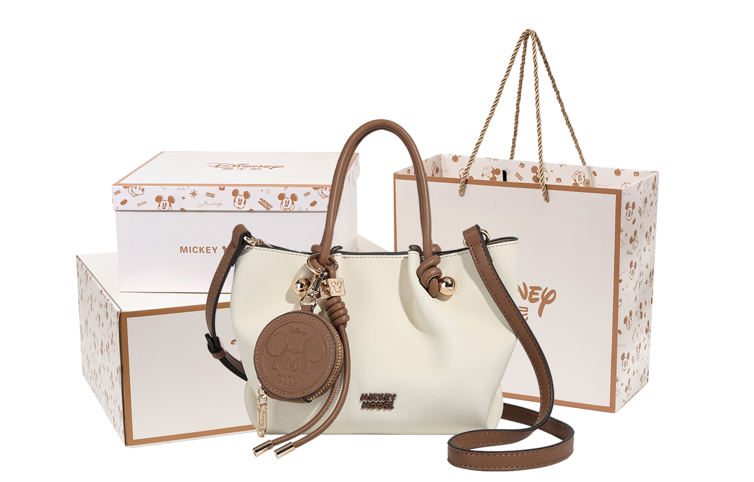 

Disney Микки серия ПУ наплечная сумка через плечо женская джинсово-персиковая