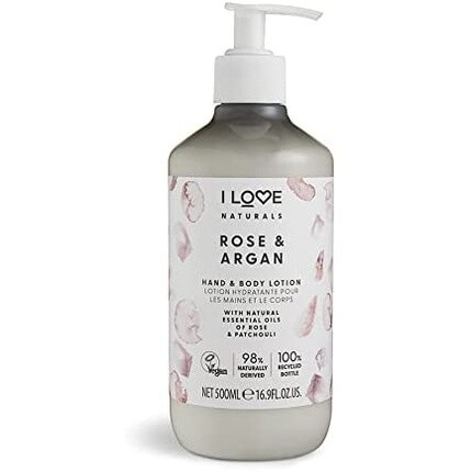 

I Love Naturals Лосьон для рук и тела с розой и арганой с эфирными маслами 500 мл