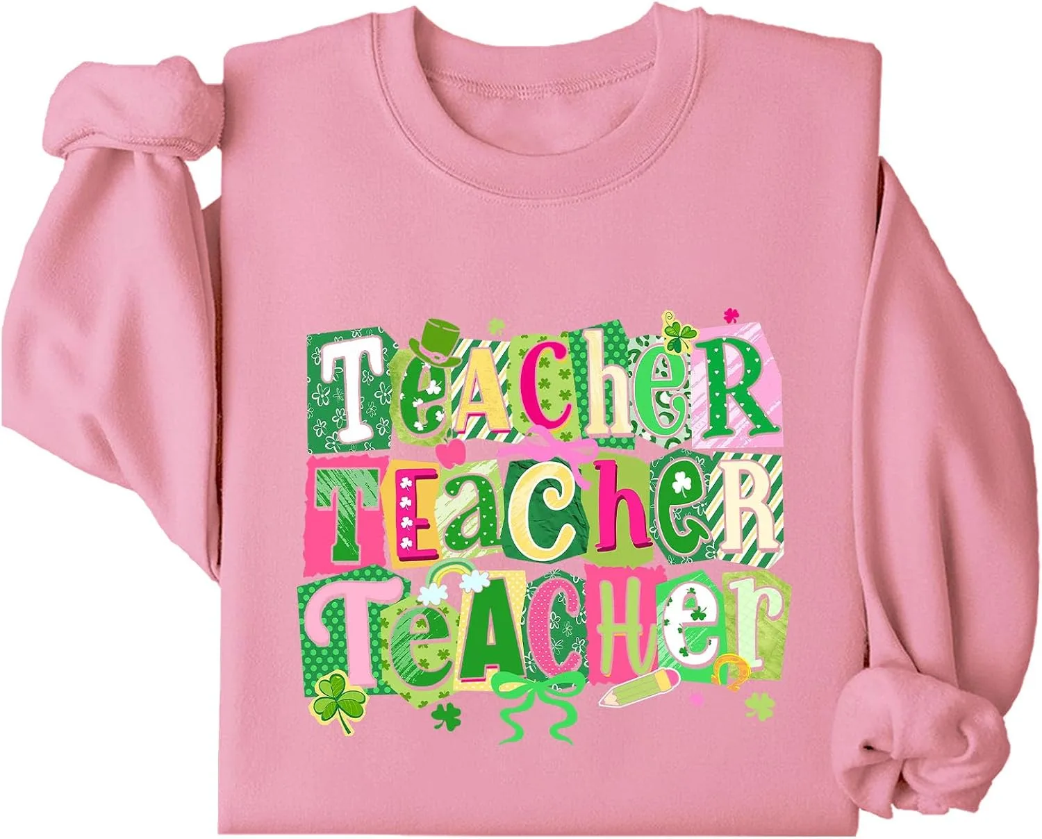 

Свитшот для учителя на День Святого Патрика, уютный худи с клевером Batclock