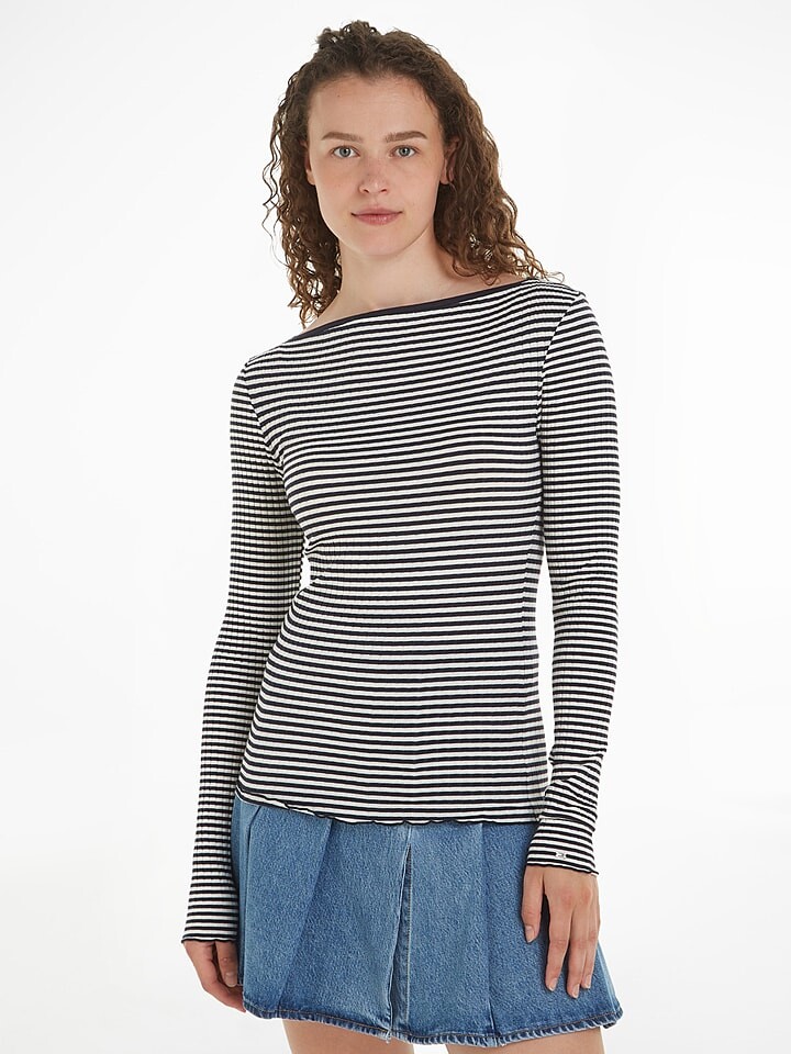 

Лонгслив Tommy Hilfiger, черный/белый
