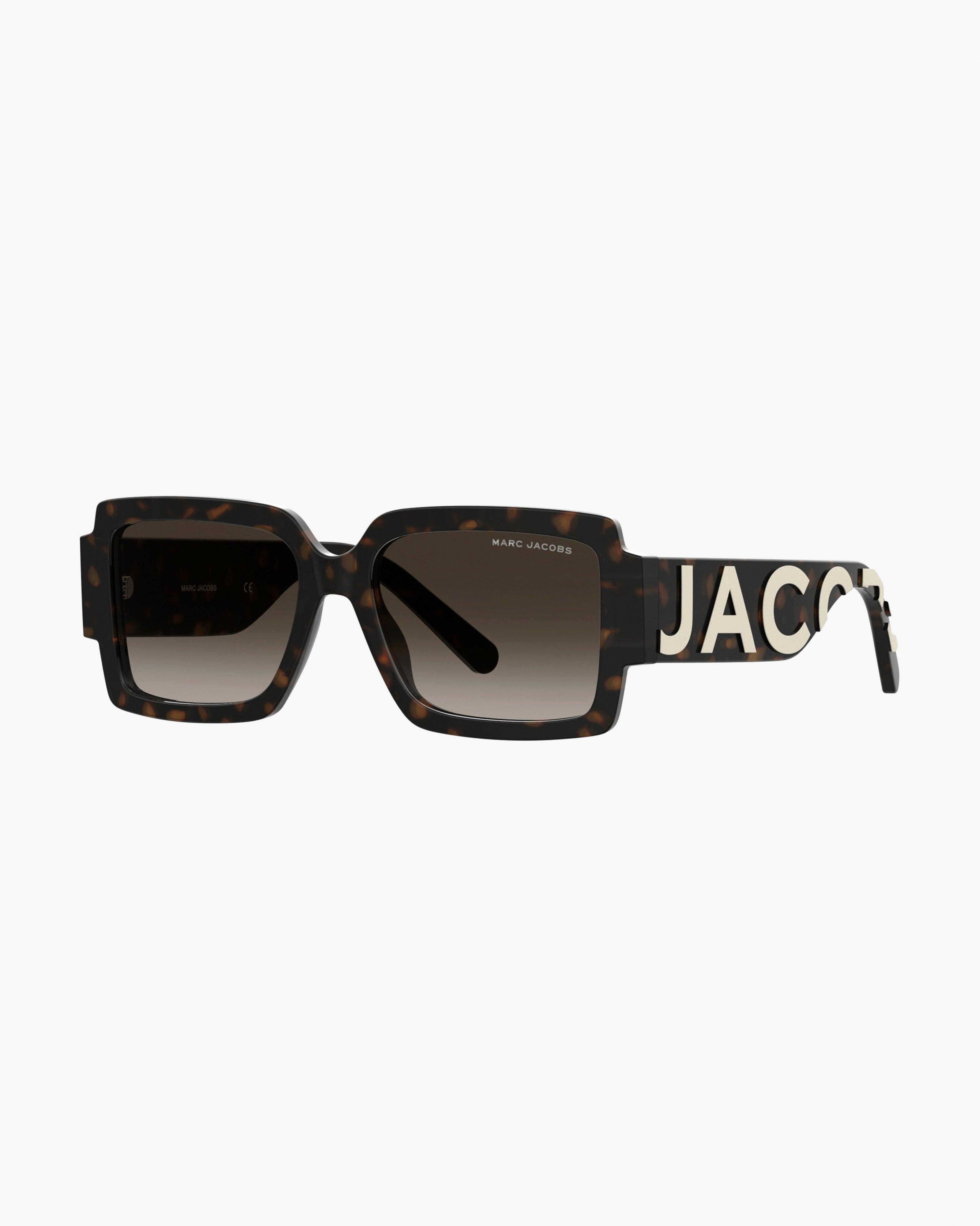 

Солнцезащитные очки с ярким логотипом Square Marc Jacobs, цвет Havana