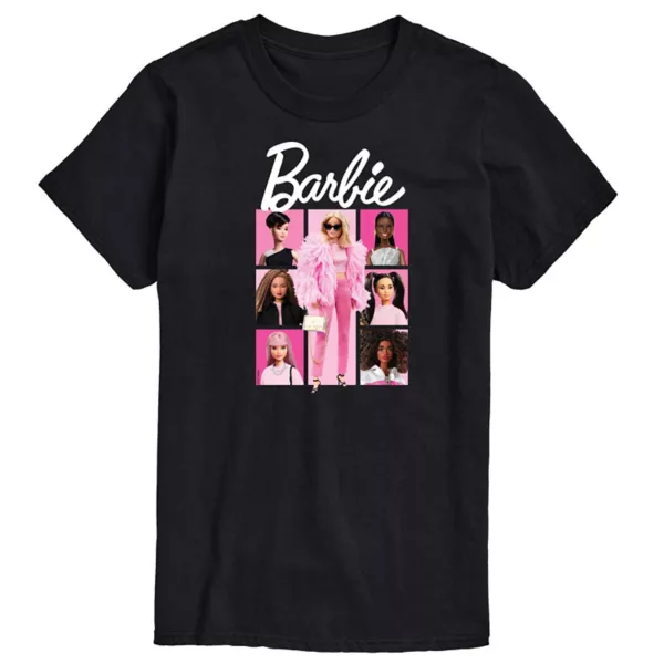 

Мужская розовая футболка с сетчатым рисунком Barbie, черный