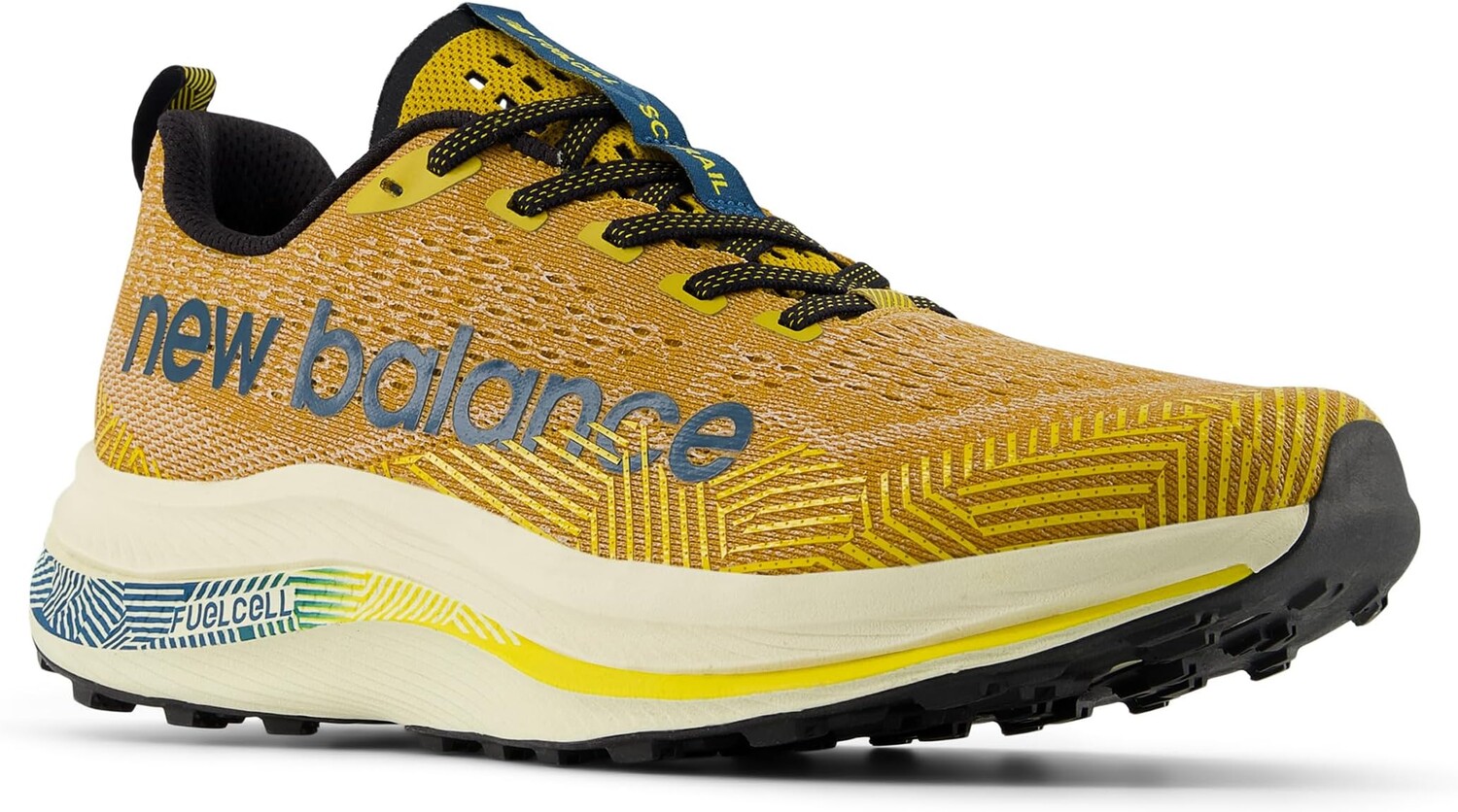 

Кроссовки New Balance FuelCell SuperComp Trail, цвет Butterscotch/Deep Sea