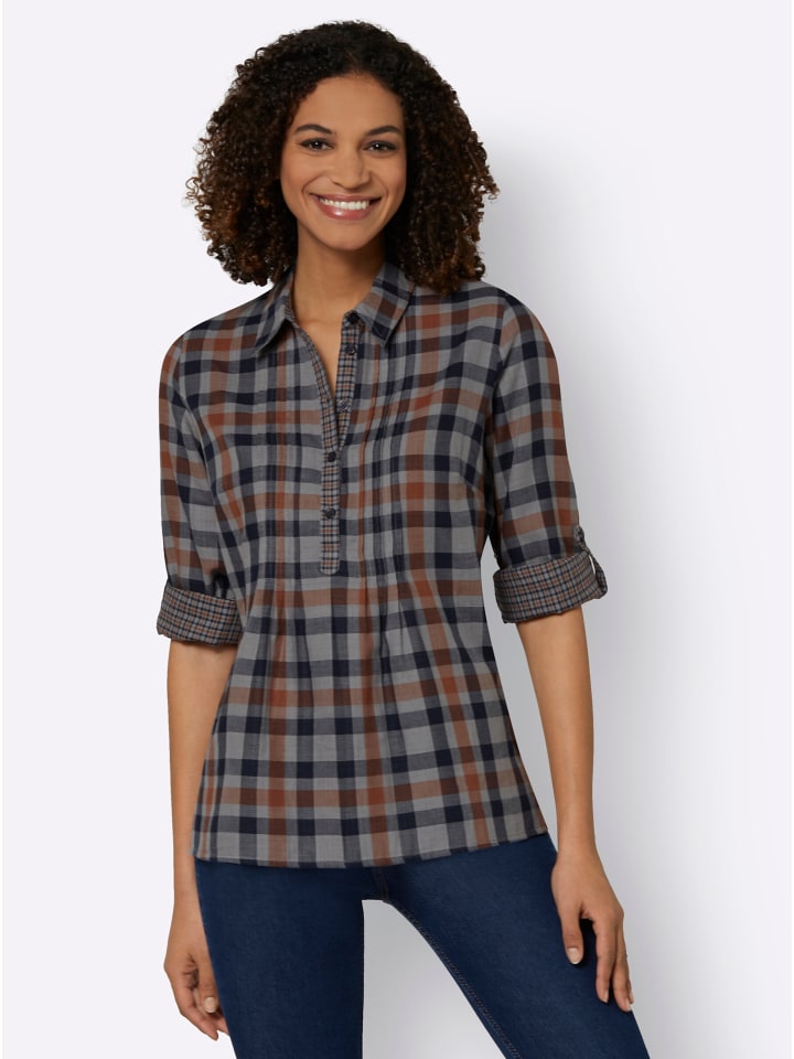 

Блузка с длинными рукавами в коньячную клетку WITT WEIDEN