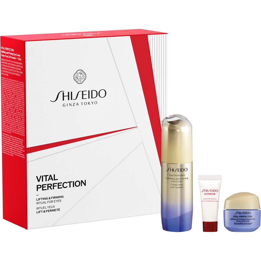 

Крем Shiseido Uplifting and Firming Eye Cream, VITAL PERFECTION Uplifting & Firming Eye Cream 15 ml + ULTIMUNE Power Infusing Serum 5 ml + VITAL PERFECTION Uplifting & Firming Advanced Cream 15 ml / 1 Stk.