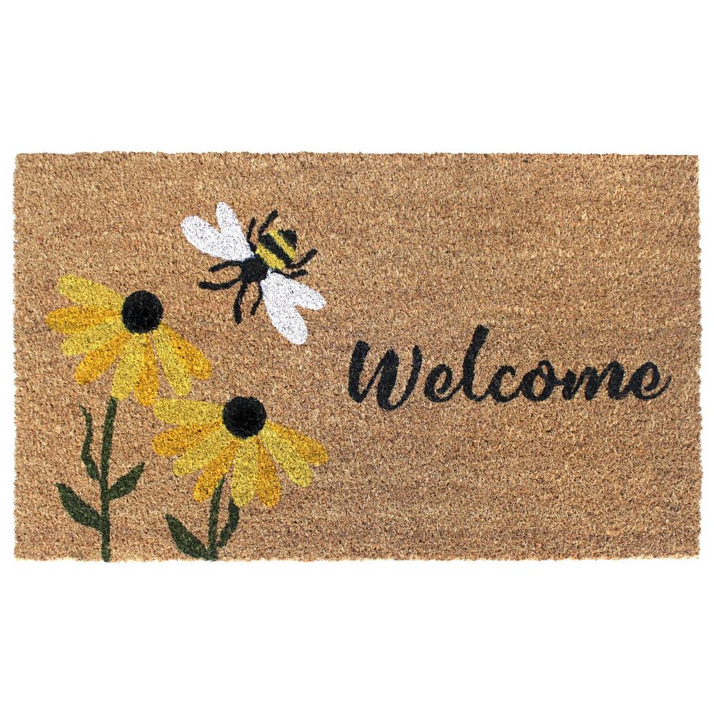 

Коврик Smith Welcome Flowers and Bee Doormat — 18 x 30 дюймов RugSmith, мультиколор