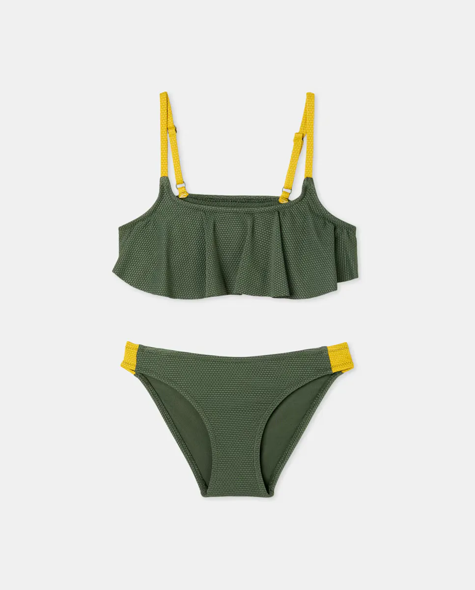 

Девичье бикини с рюшами Kids El Corte Inglés, цвет 520 Kaki