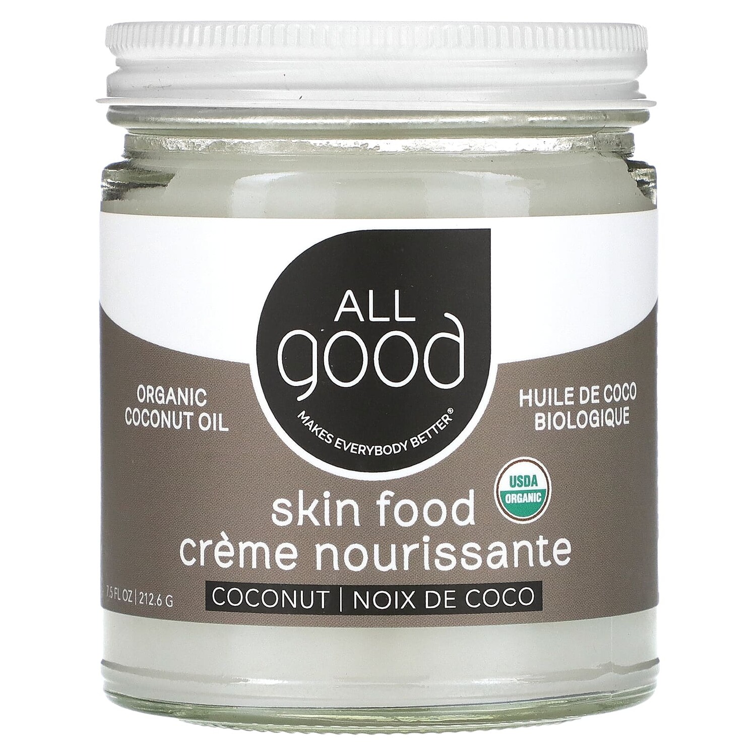 

All Good Products Skin Food органическое кокосовое масло 212,6 г (7,5 жидк. Унции)
