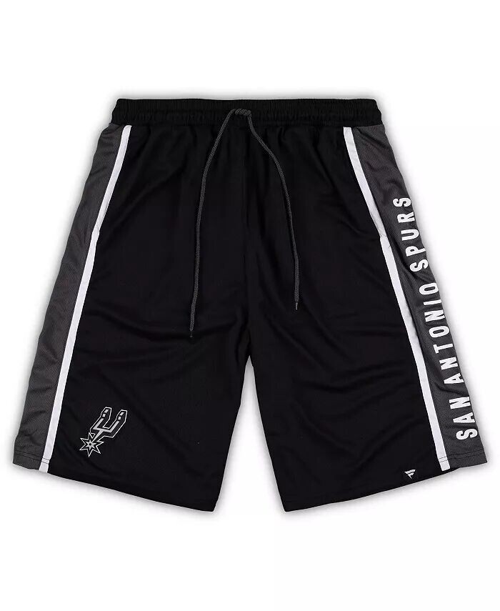 

Мужские черные шорты в сетку San Antonio Spurs Big and Tall Referee Iconic Fanatics