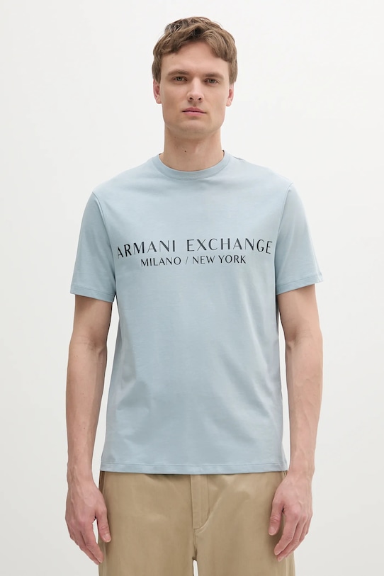 

Хлопковая футболка Armani Exchange, синий