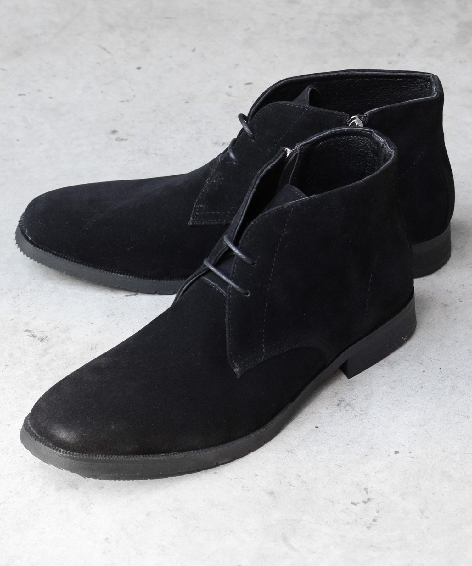 Туфли Мужской офисный повседневный комплект с ботинками-чукка 6339 Dedes, Black suede