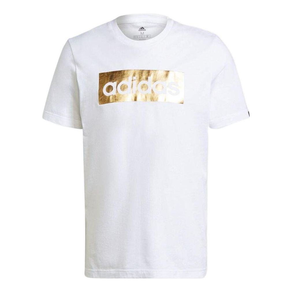 

Футболка Men's adidas Alphabet Logo Printing Round Neck Pullover Short Sleeve Japanese Version White T-Shirt GS6281