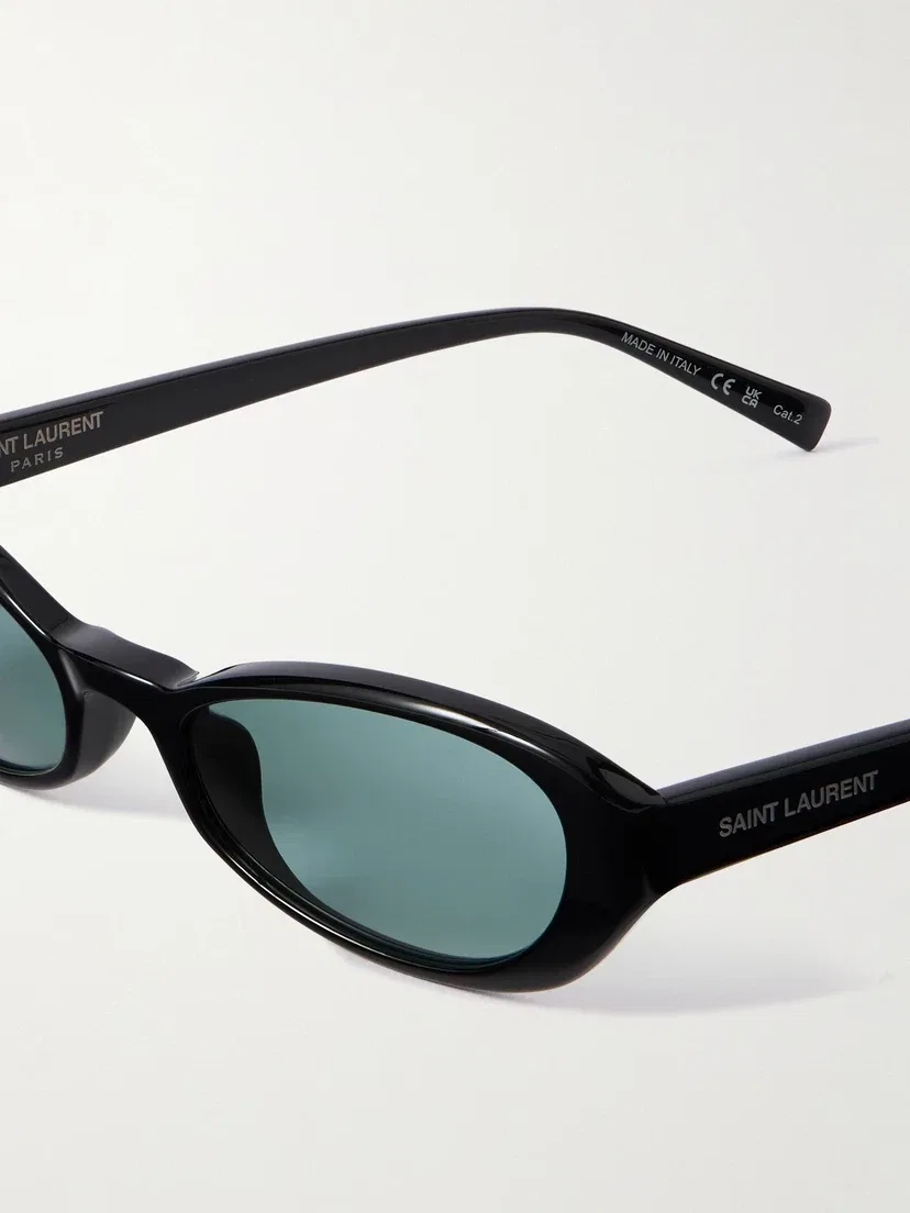 Erin овальные ацетатные солнцезащитные очки Saint Laurent Eyewear, черный — фото 4