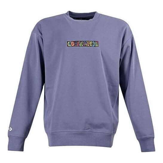 

Свитер embroidered workmark fleece crew 'purple' Converse, фиолетовый