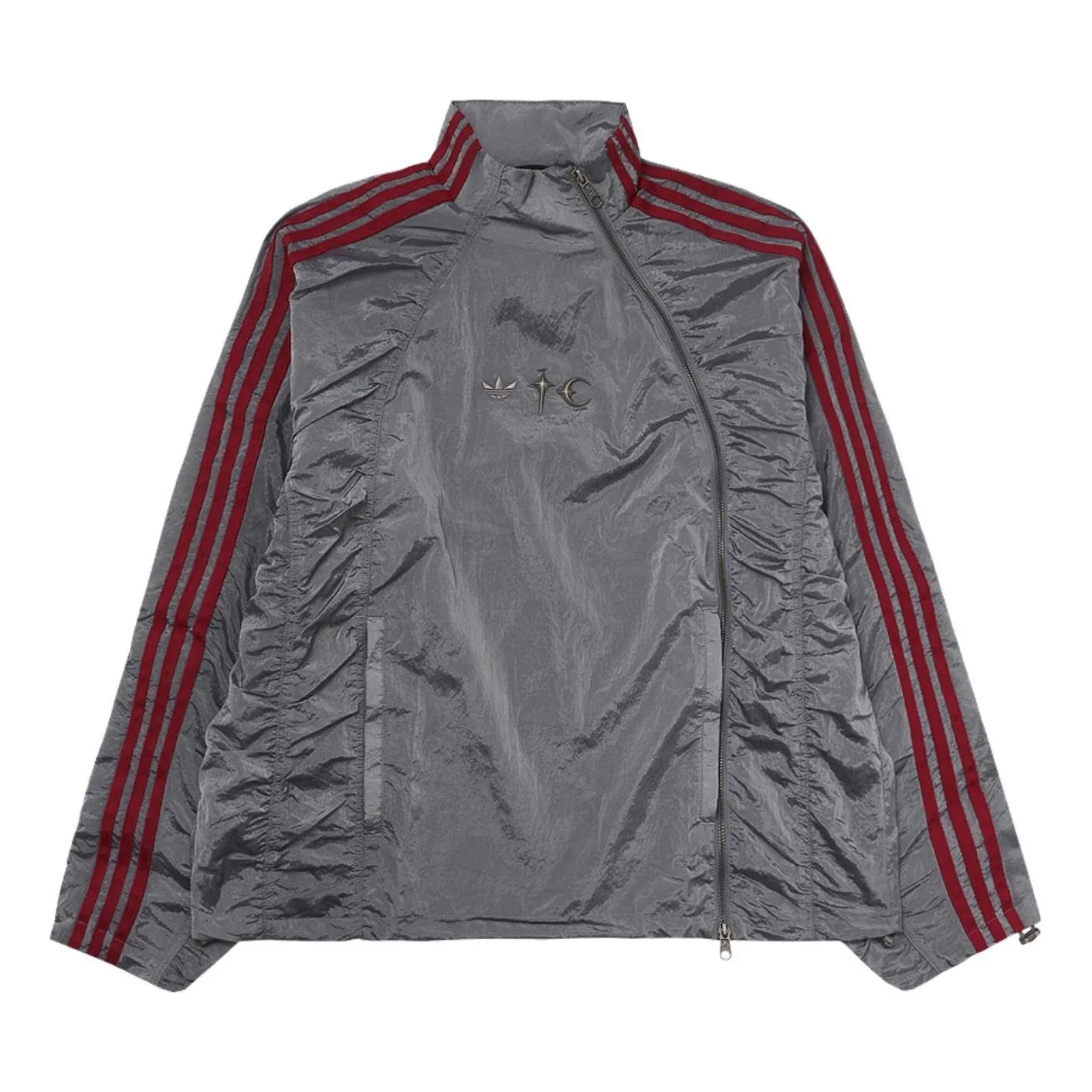 Спортивная куртка Adidas x Thug Club с тканым логотипом, свободного кроя, размер Asia, цвет 'Light Onix Silver Metallic', модель