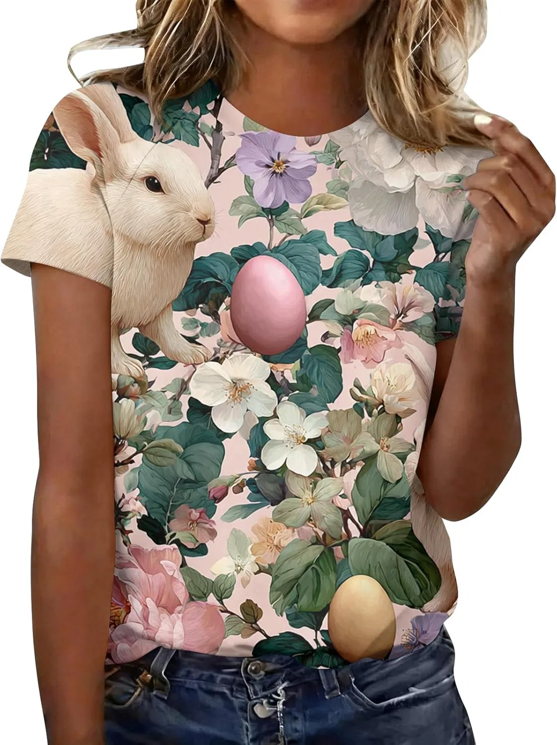Футболка с коротким рукавом, Easter принт, мультиколор