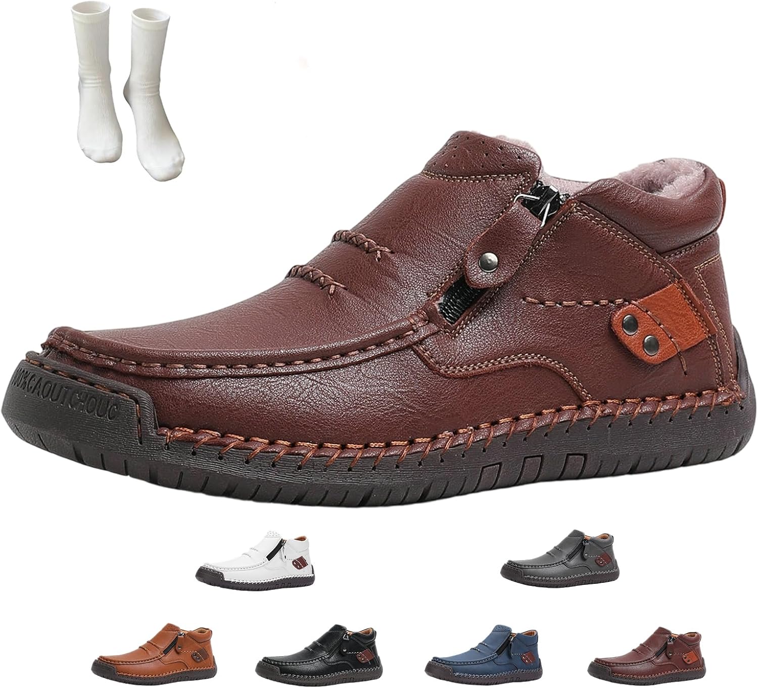 

Кожаные ботинки, мужские ручной работы кожаные ботинки для вождения, новые премиальные туфли 2026 года, с удобной широкой носочной частью и поддержкой свода стопы Generic, темно-коричневый