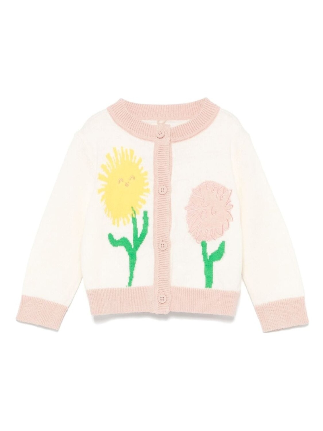 

Stella McCartney Kids кардиган с цветочной вышивкой, нейтральный цвет