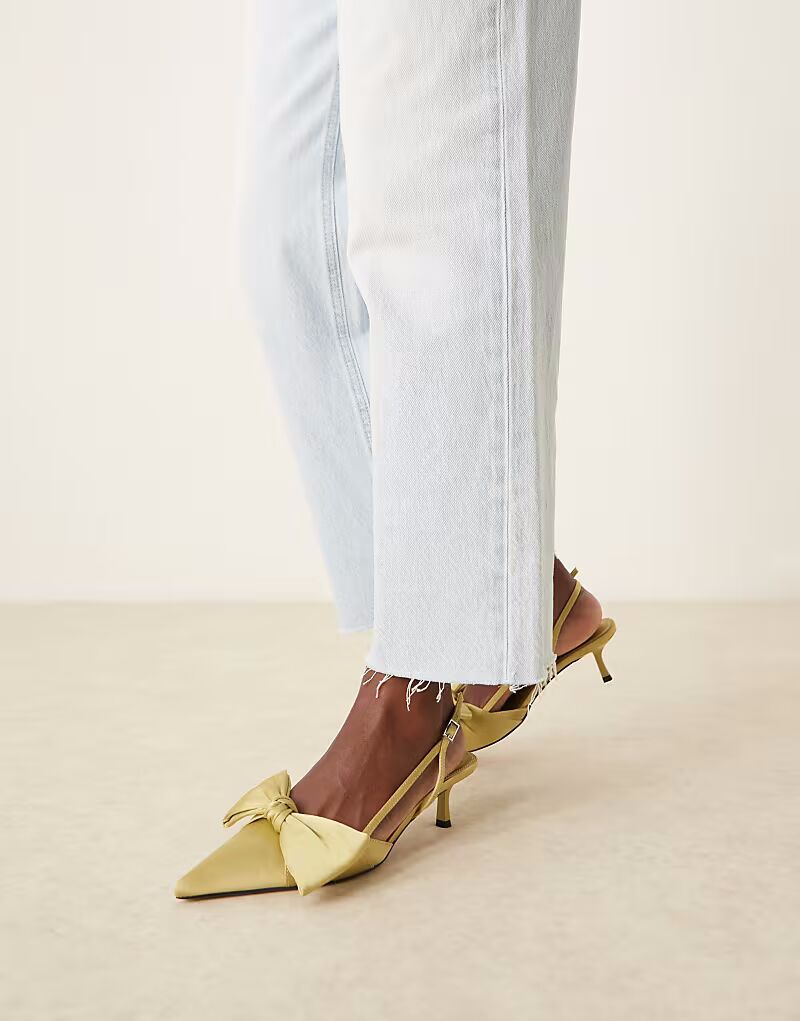 Туфли на каблуке-рюмочке ASOS DESIGN Sunshine зеленого цвета — фото 2