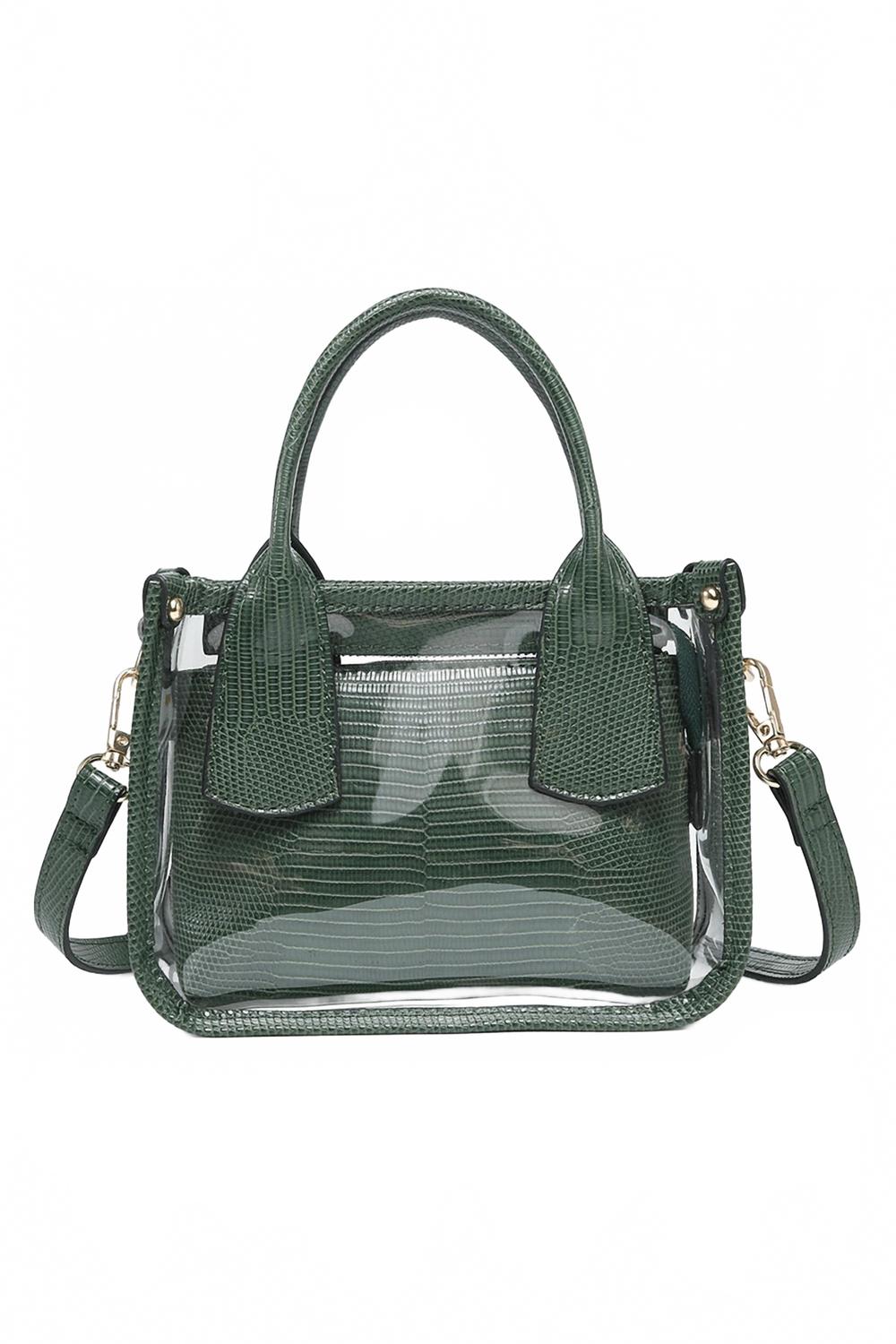 

Jen & Co. Женская прозрачная сумка Stacey зеленого цвета